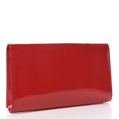 Saint Laurent Patent Monogram Large Belle De Jour Clutch Red 3 of 11