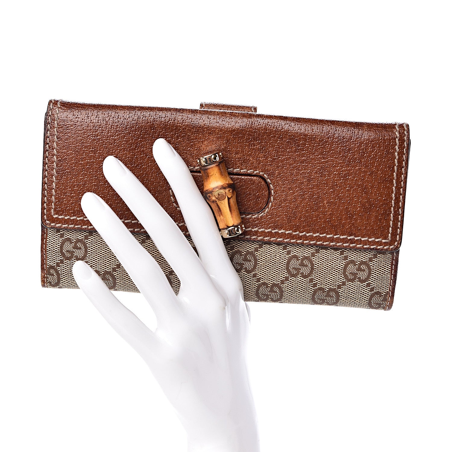 Gucci Monogram Bamboo Continental Wallet Brown 2 of 8