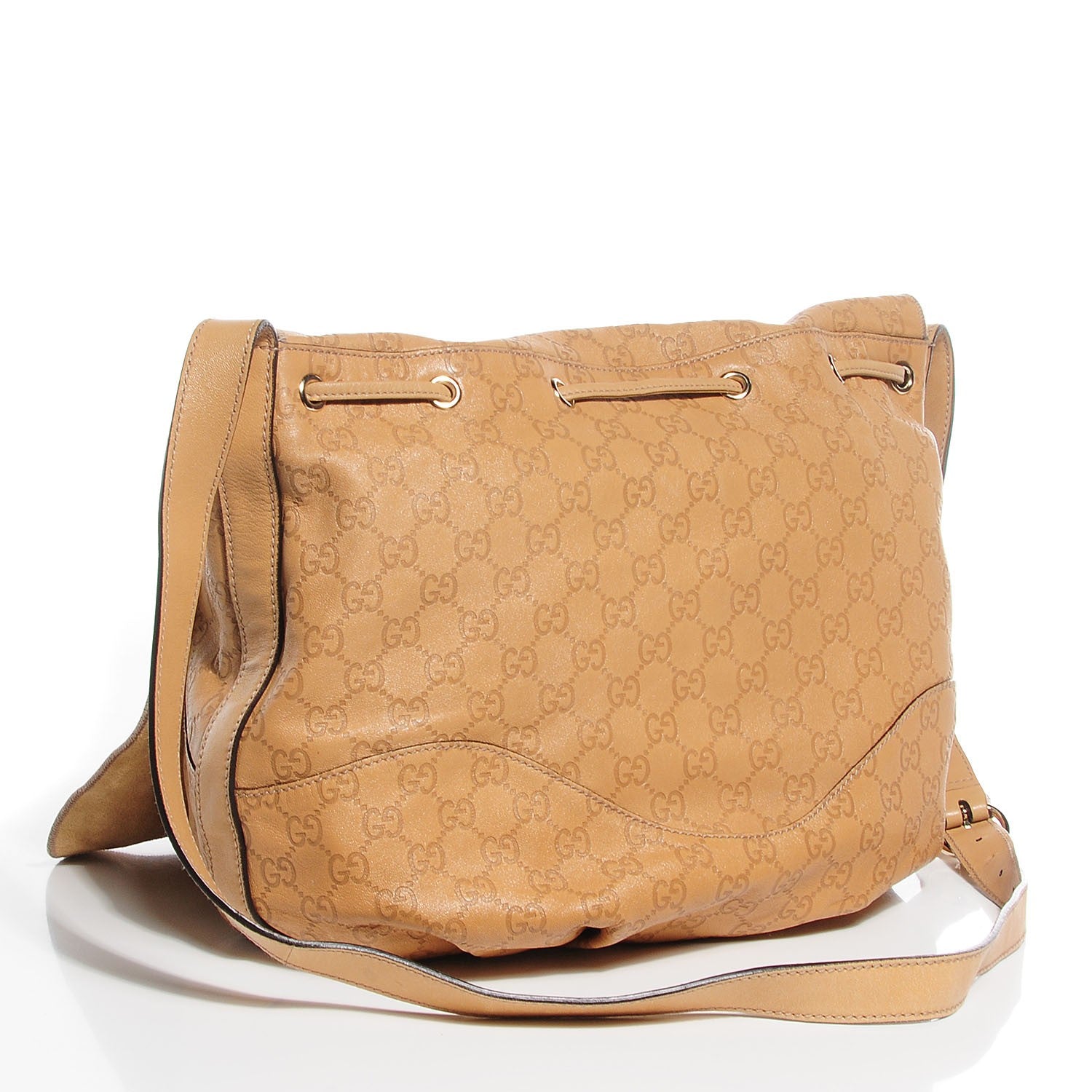 Gucci Guccissima Tribeca Messenger Bag Beige 3 of 7