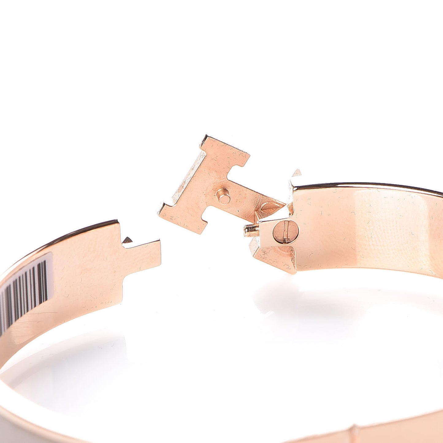 Enamel Narrow Clic Clac H Bracelet GM Marron Glace