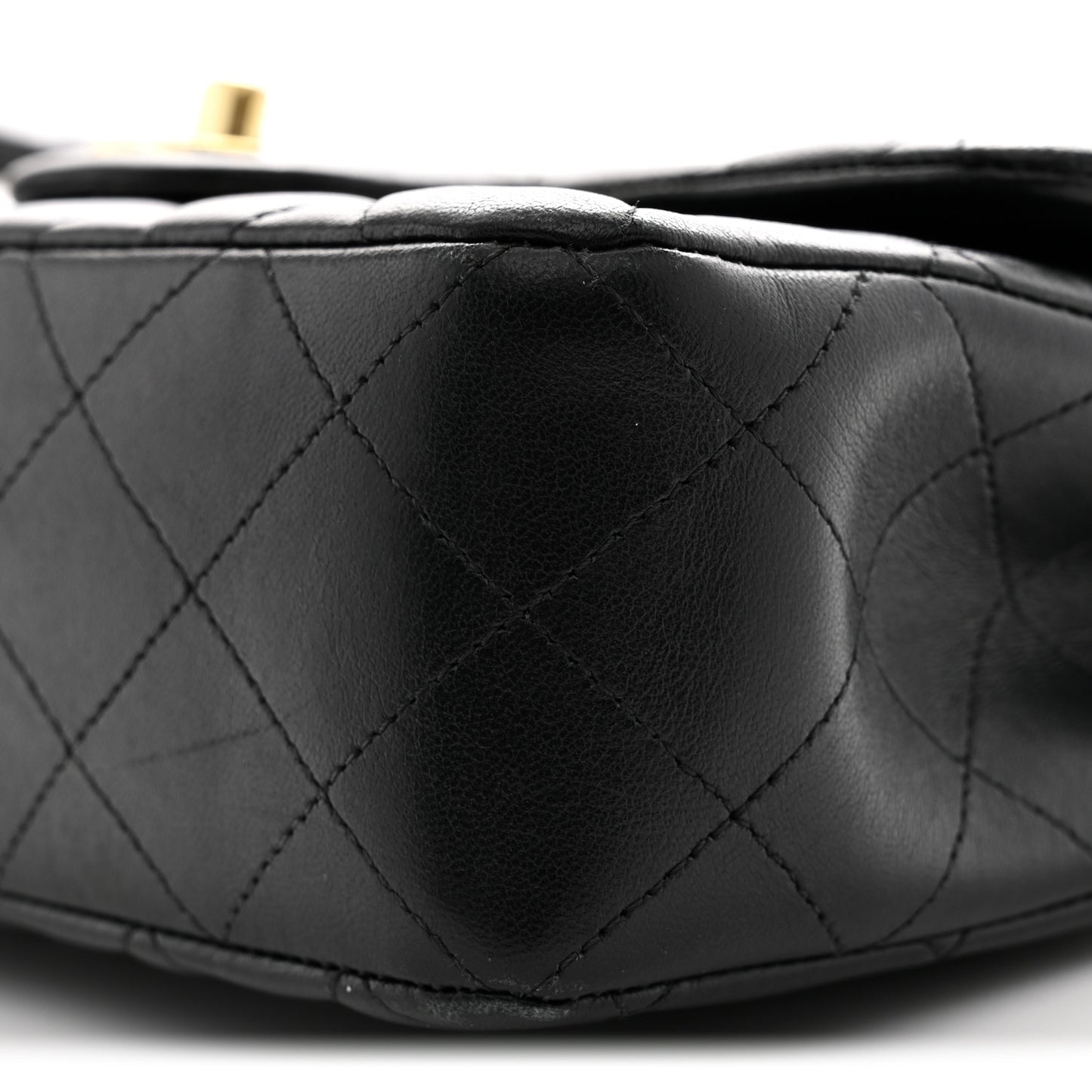 Lambskin Quilted Small Double Flap Black