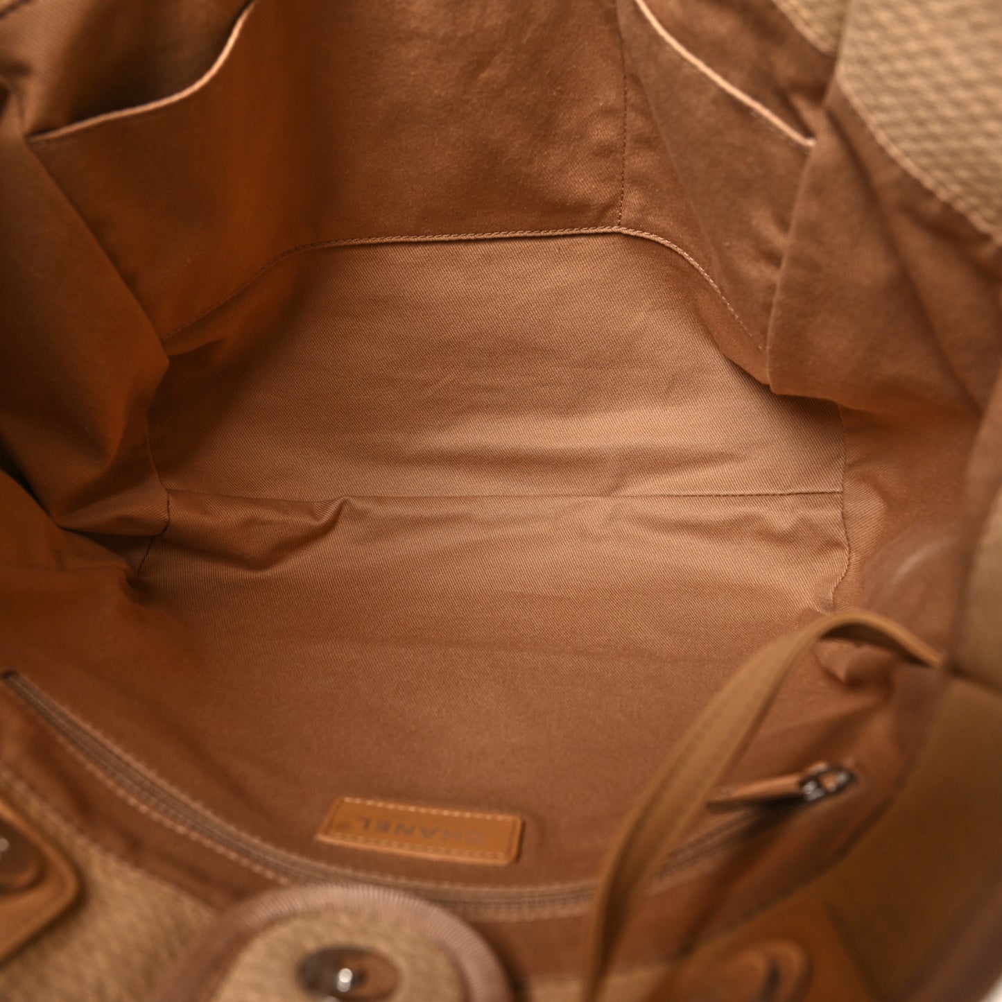 Mixed Fibers Small Deauville Tote Beige