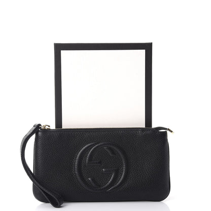 Gucci Pebbled Calfskin Soho Wristlet Black 8 of 8