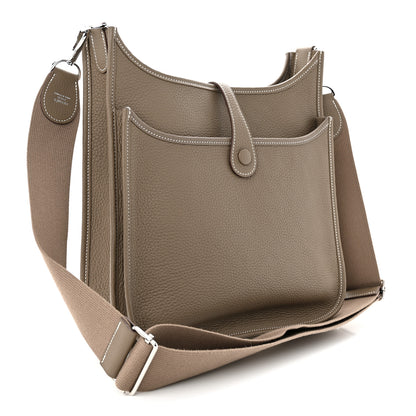 Hermes Taurillon Clemence Evelyne III PM Etoupe 3 of 12
