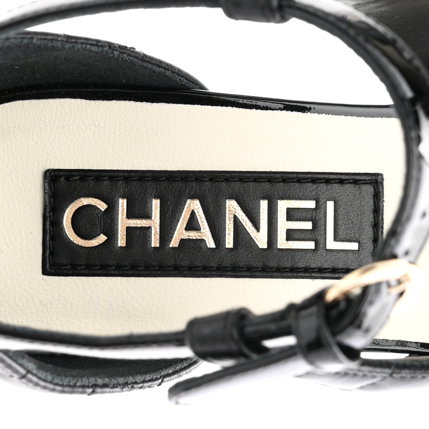 Chanel Lambskin Patent Quilted Cap Toe Mary Jane Flats 36 Black 8 of 10