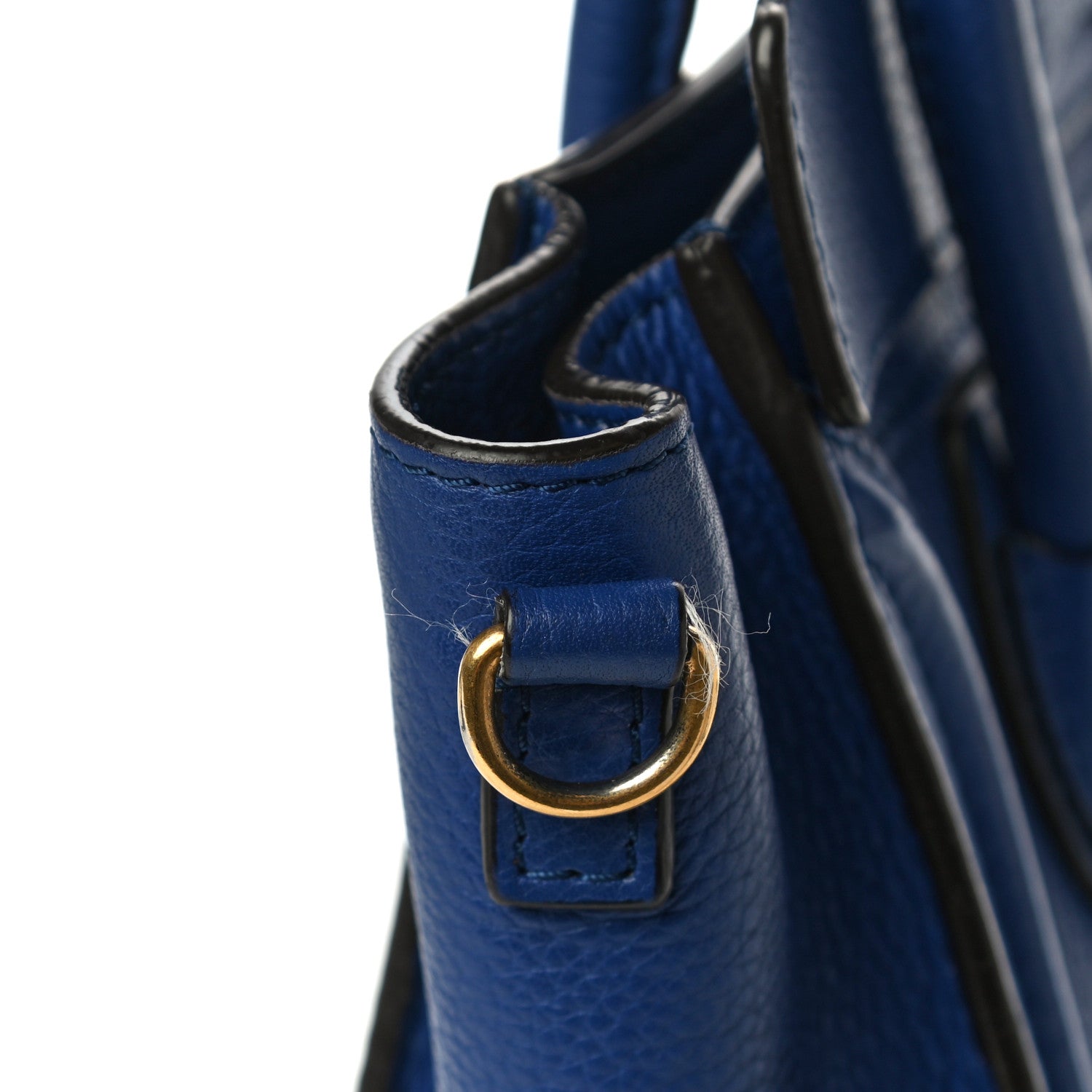 Celine Drummed Calfskin Nano Luggage Indigo 7 of 11