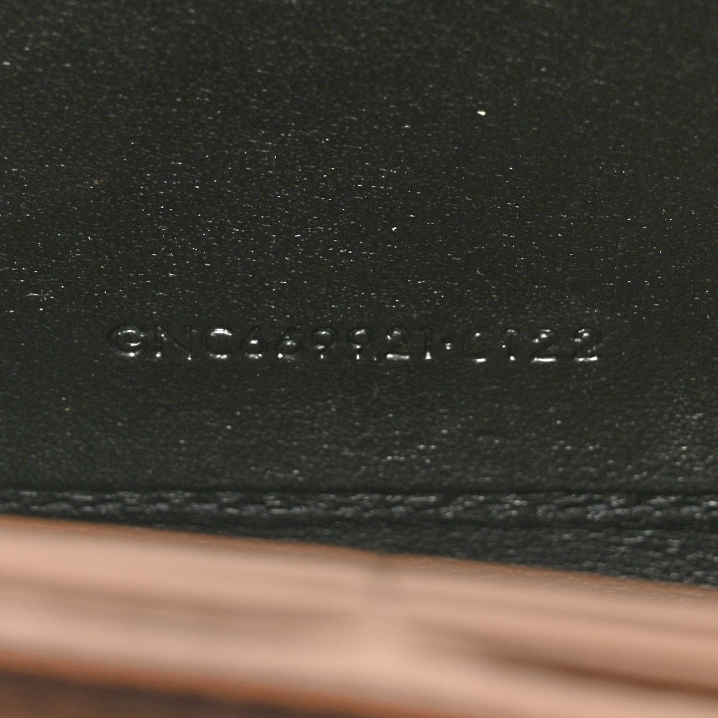 Glossy Calfskin Monogram Chain Wallet Dark Beige