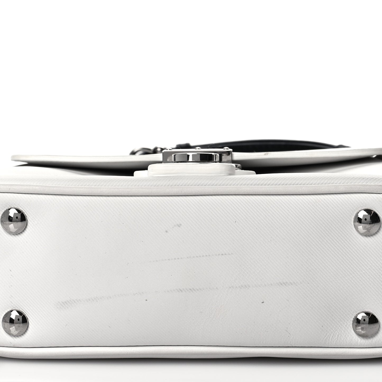 Trench Calfskin Small DK88 Top Handle Bag White Black