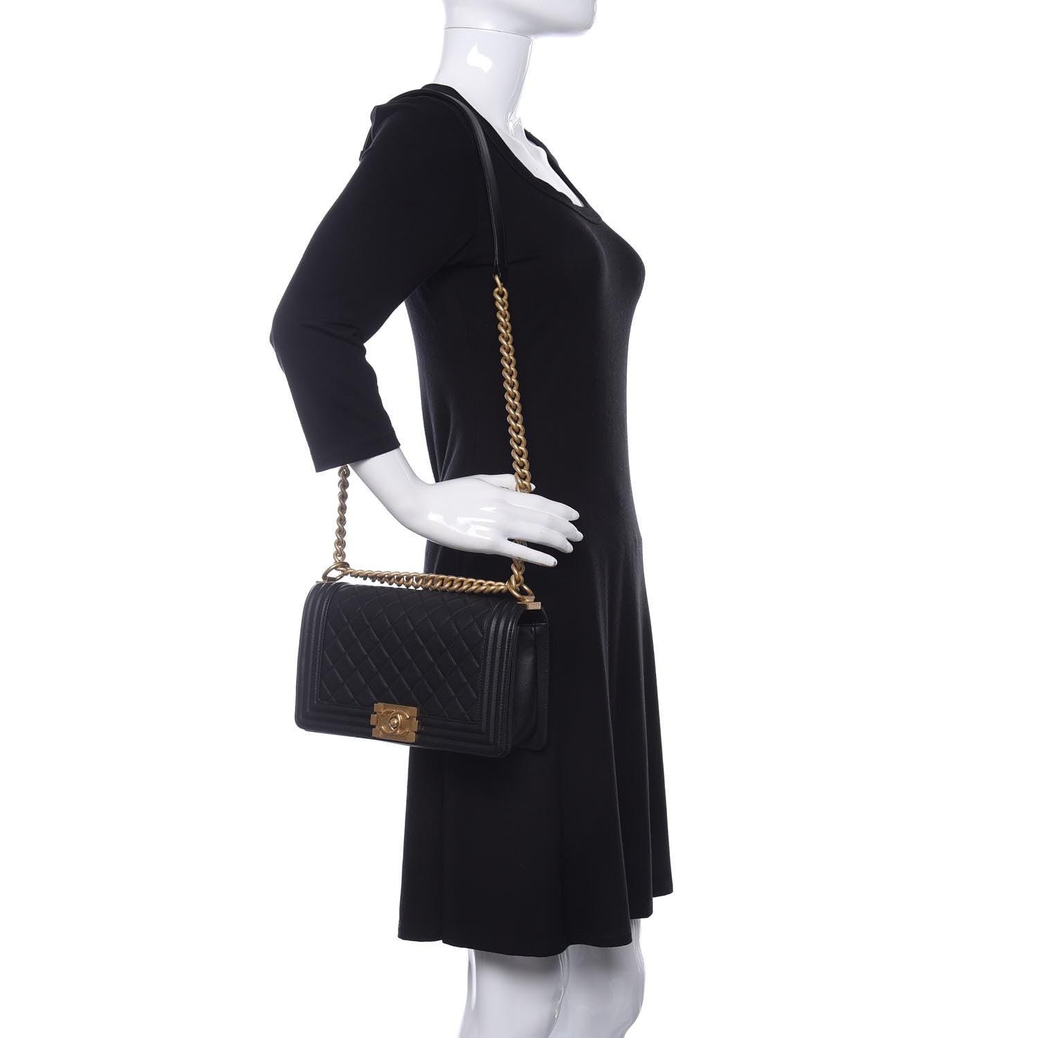 Chanel Caviar Quilted Medium Boy Flap Black 2 of 11