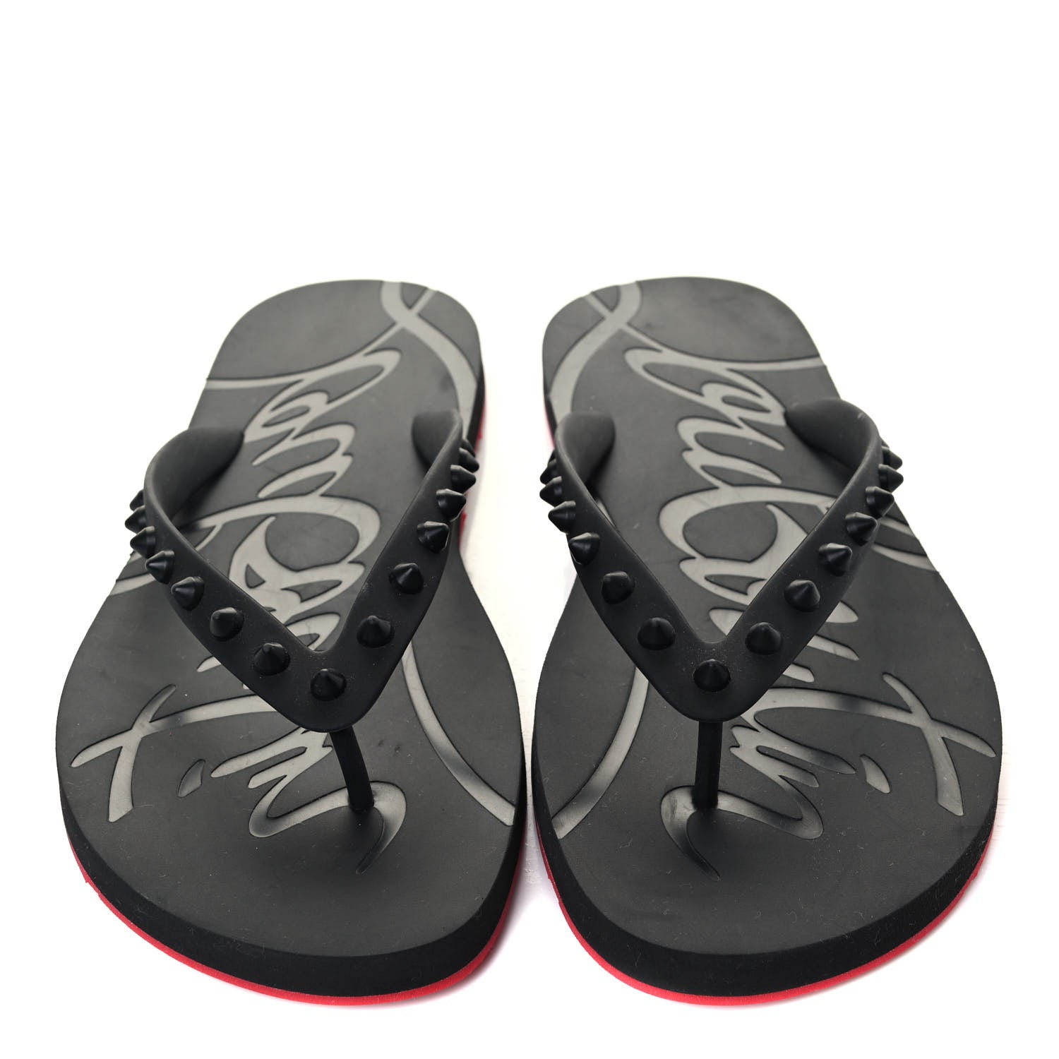 Christian Louboutin Rubber Spike Loubi Donna Flip Flop 39 Black 6 of 6