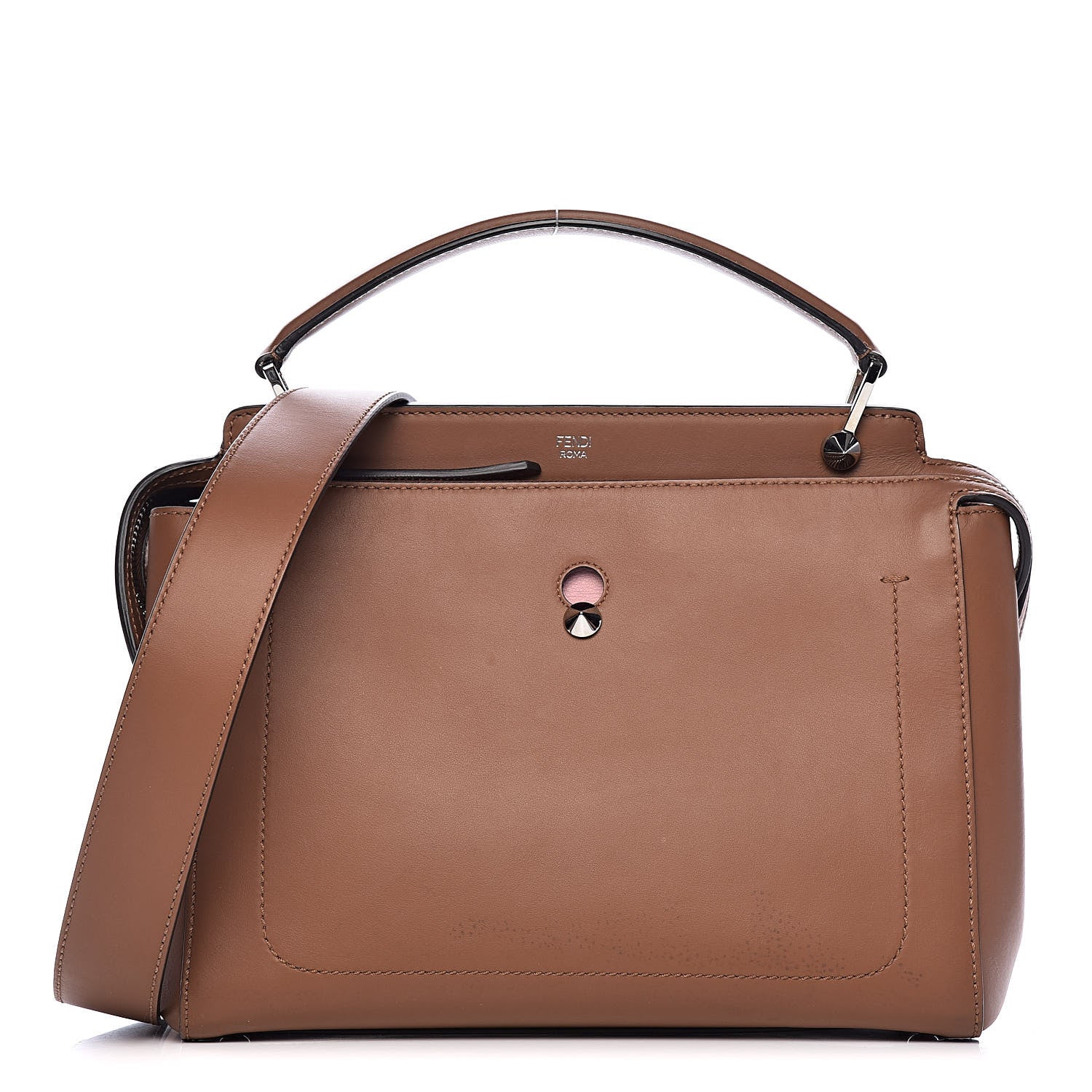 Fendi Vitello Baltico Dolce DotCom Satchel Corteccia Bubblegum 1 of 16
