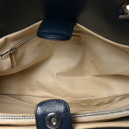 Chanel Soft Caviar CC Medium Top Handle Tote Navy Blue 5 of 12