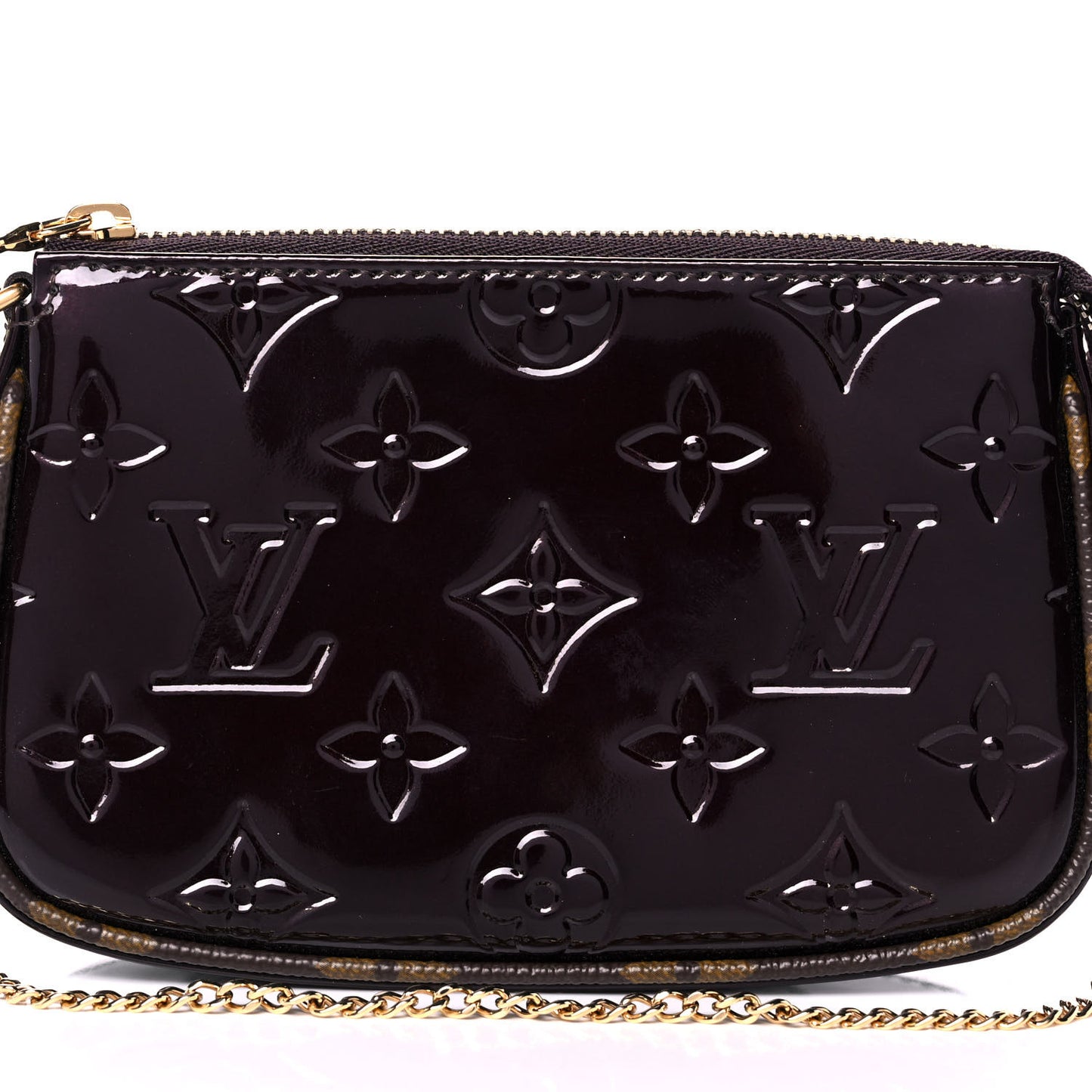Vernis Monogram Mini Pochette Accessories Amarante