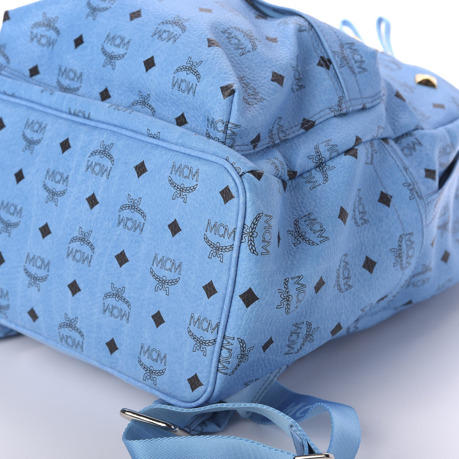 MCM Visetos Medium Sprinkle Stud Stark Backpack Blue 6 of 9