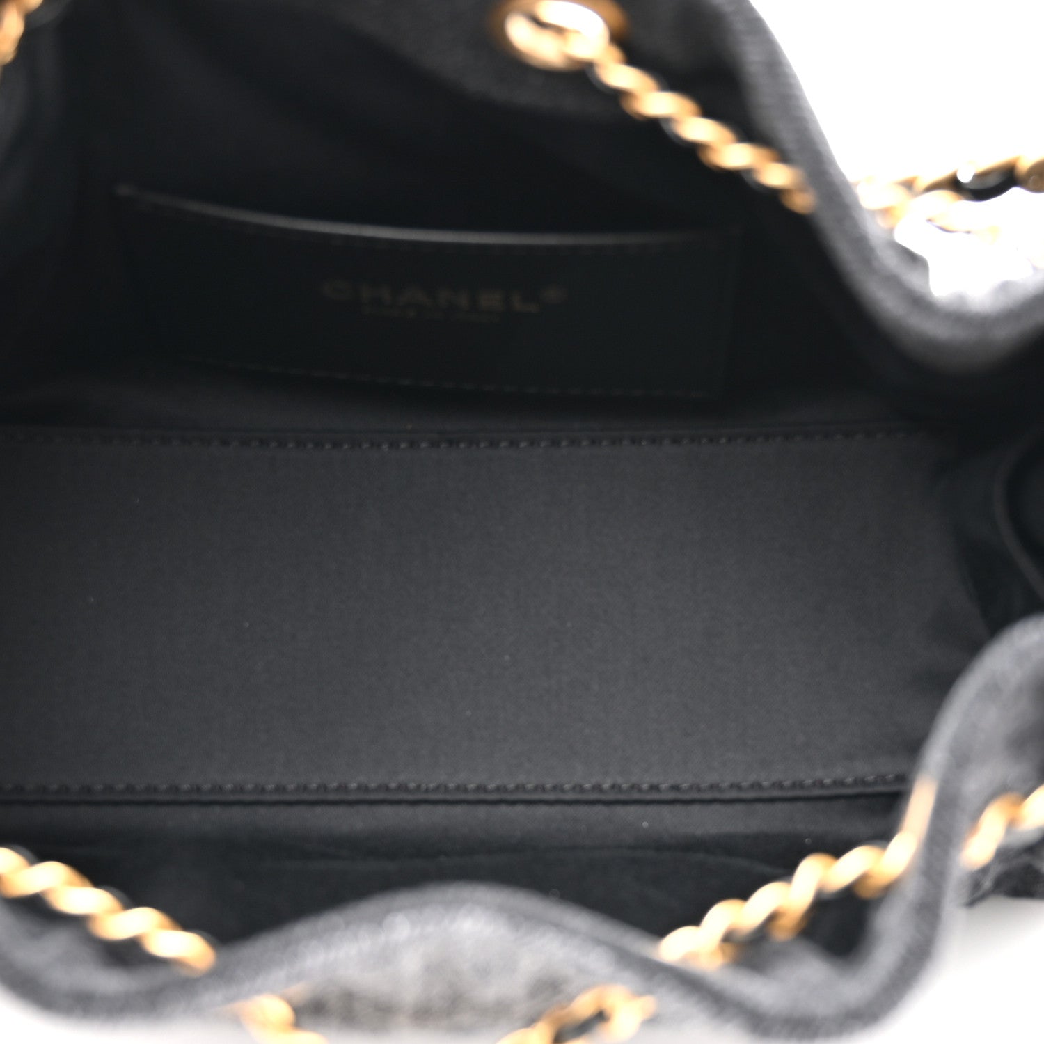 Chanel Washed Denim Quilted Mini Chanel 25 Handbag Black 1840718