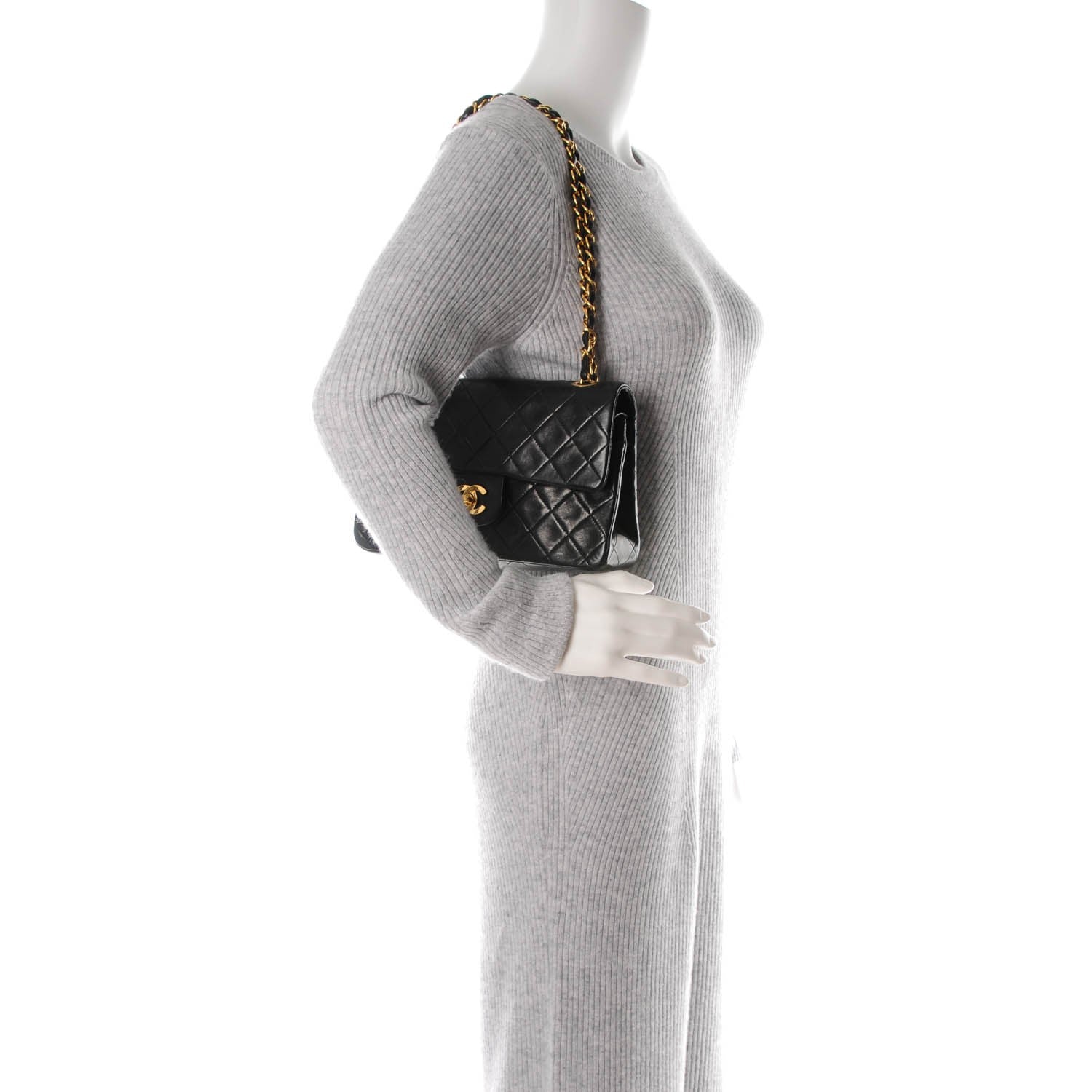 Chanel Lambskin Quilted Small Double Flap Black 2 of 10