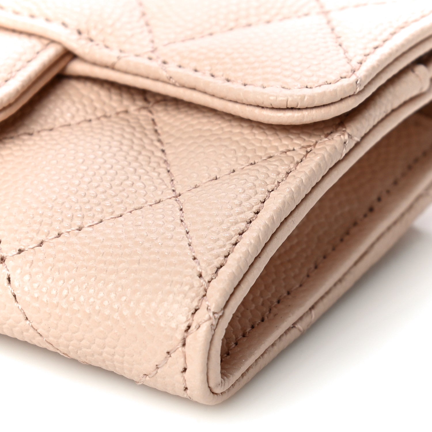 Chanel Caviar Quilted Flap Card Holder Wallet Beige 11 of 12