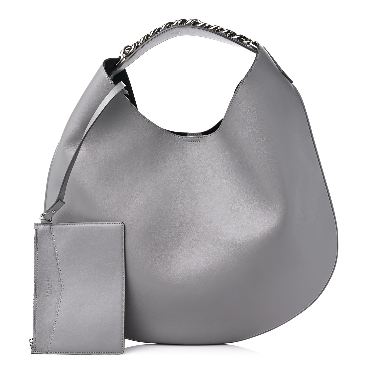 Calfskin Medium Infinity Hobo Bag Pearl Grey