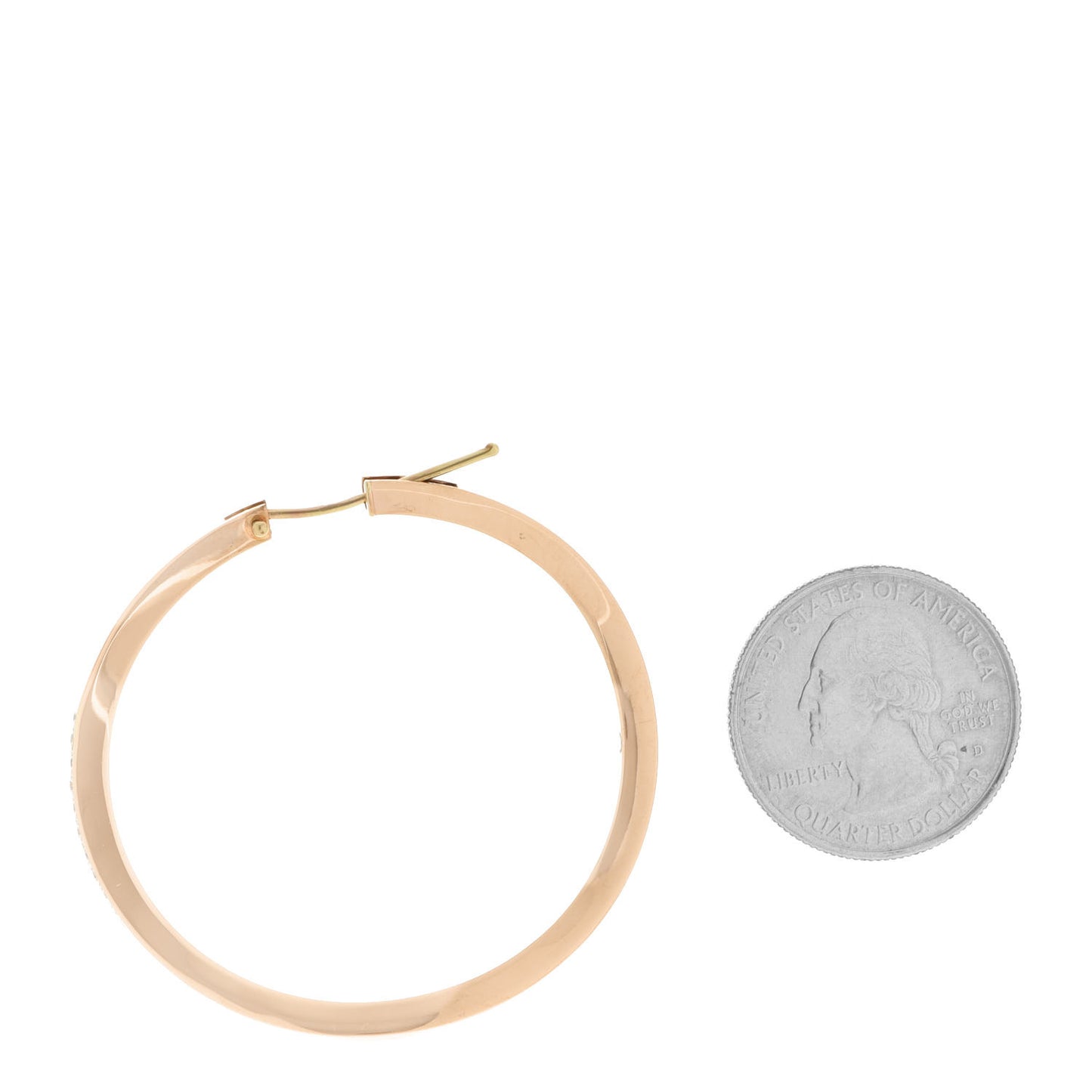 18K Rose Gold Diamond Wavy Hoop Earrings