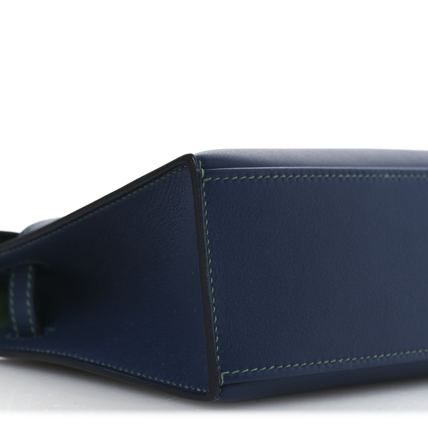 Hermes Swift Horseshoe Kelly Pochette Clutch  Bleu Navy Vert Vertigo 9 of 12