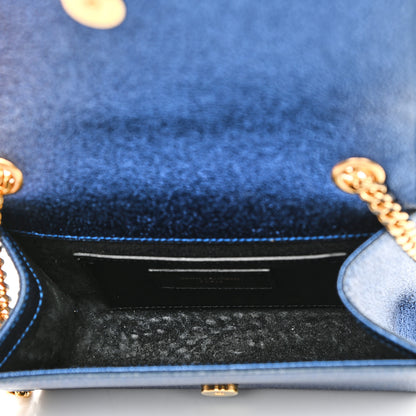 Saint Laurent Metallic Calfskin Small Monogram Kate Satchel Navy 5 of 9