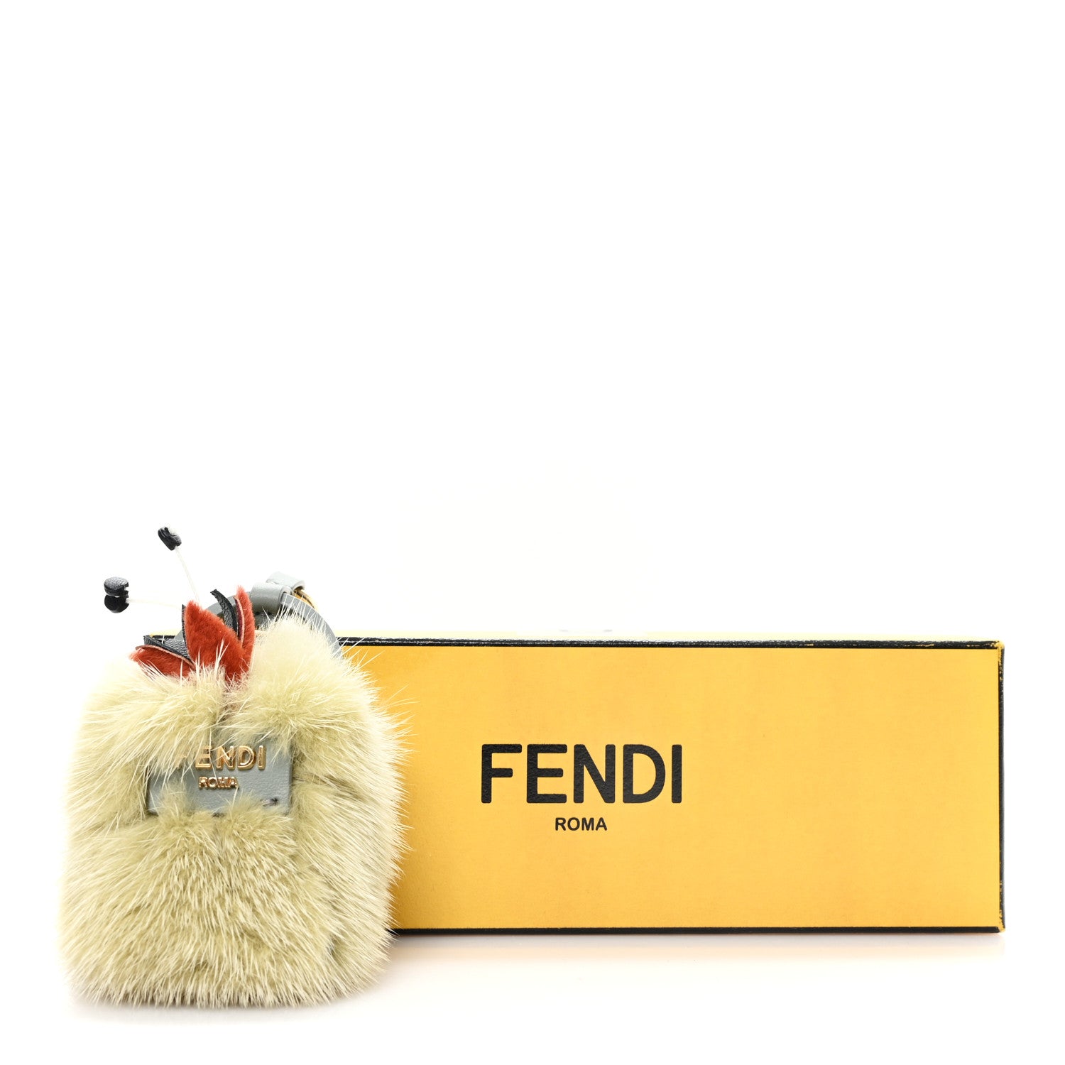 Fendi Mink Fur Vitello King Bouquet Perfume Holder Bag Charm