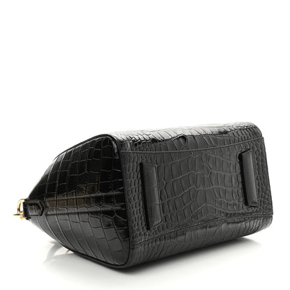 Givenchy Calfskin Crocodile Embossed Small Antigona Black 4 of 9