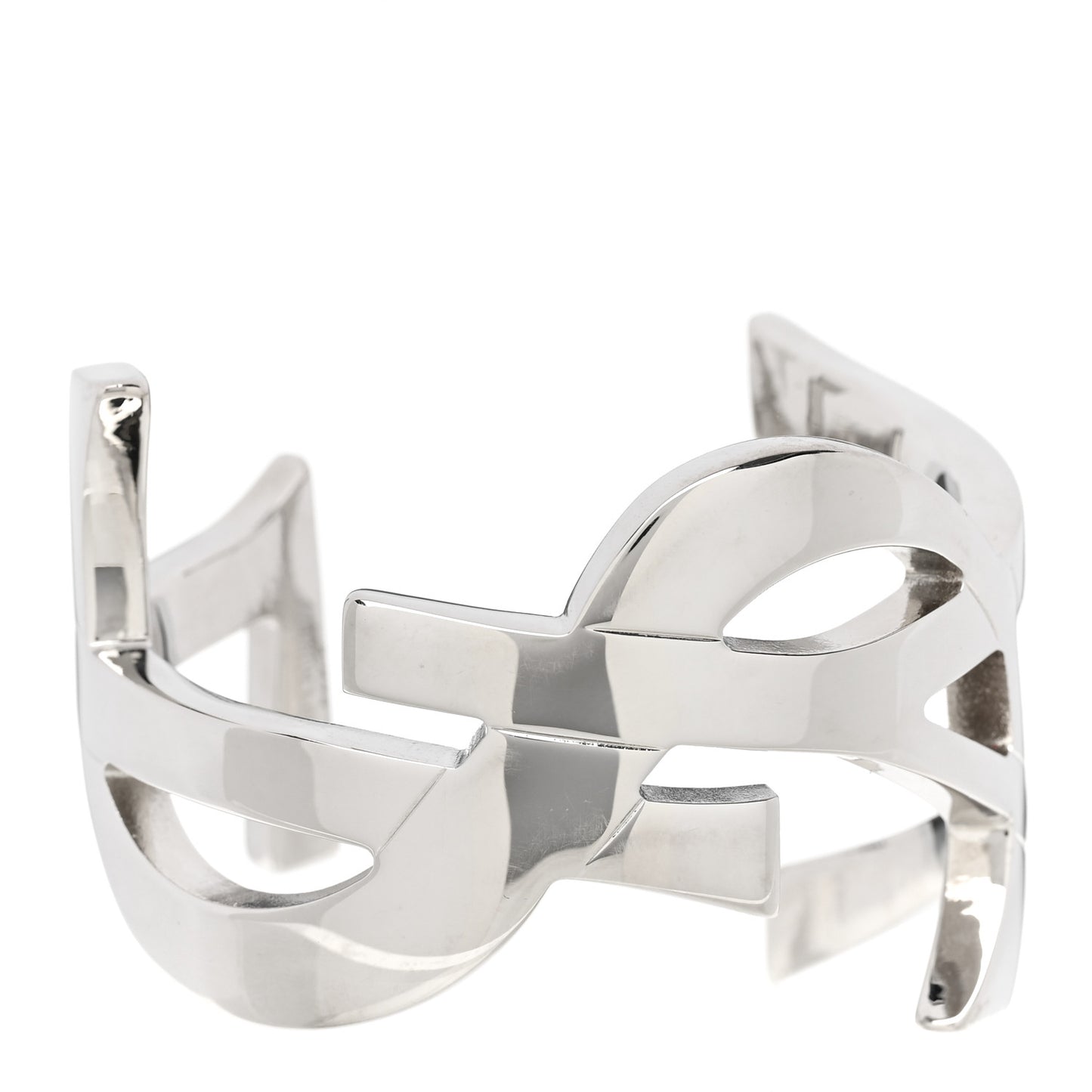 Brass Monogram Cuff Bracelet Palladium