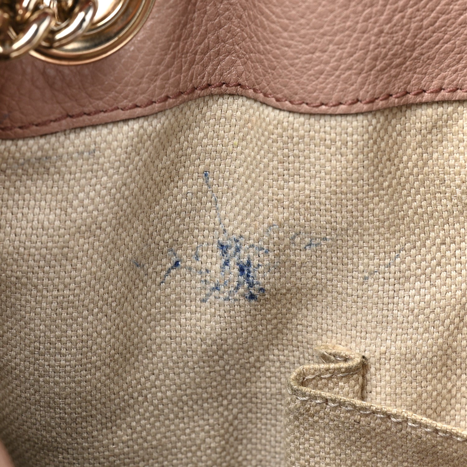 Gucci Pebbled Calfskin Medium Soho Chain Shoulder Bag Dark Cipria 12 of 21