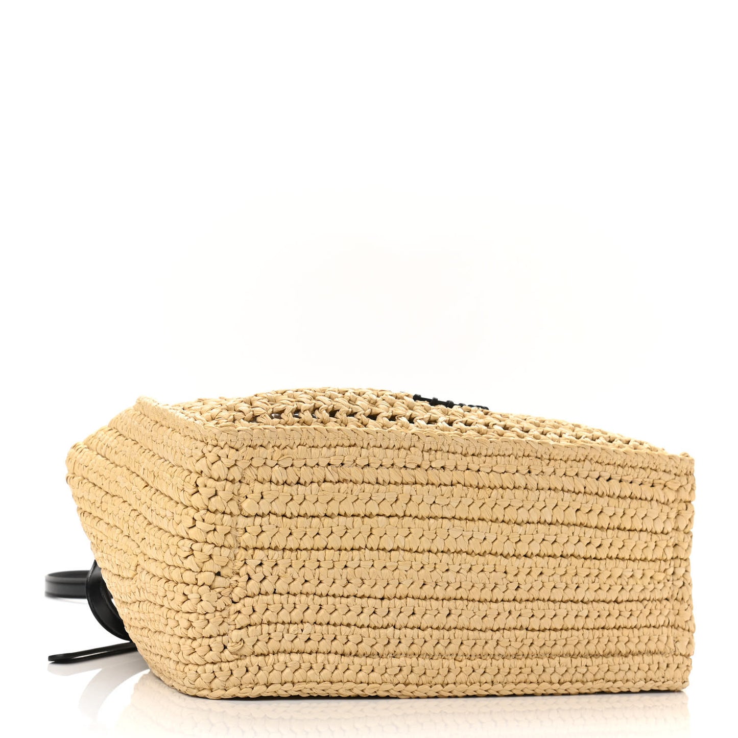 Braided Raffia Eco Alter Napa Perforated Logo Crossbody Bag Natural