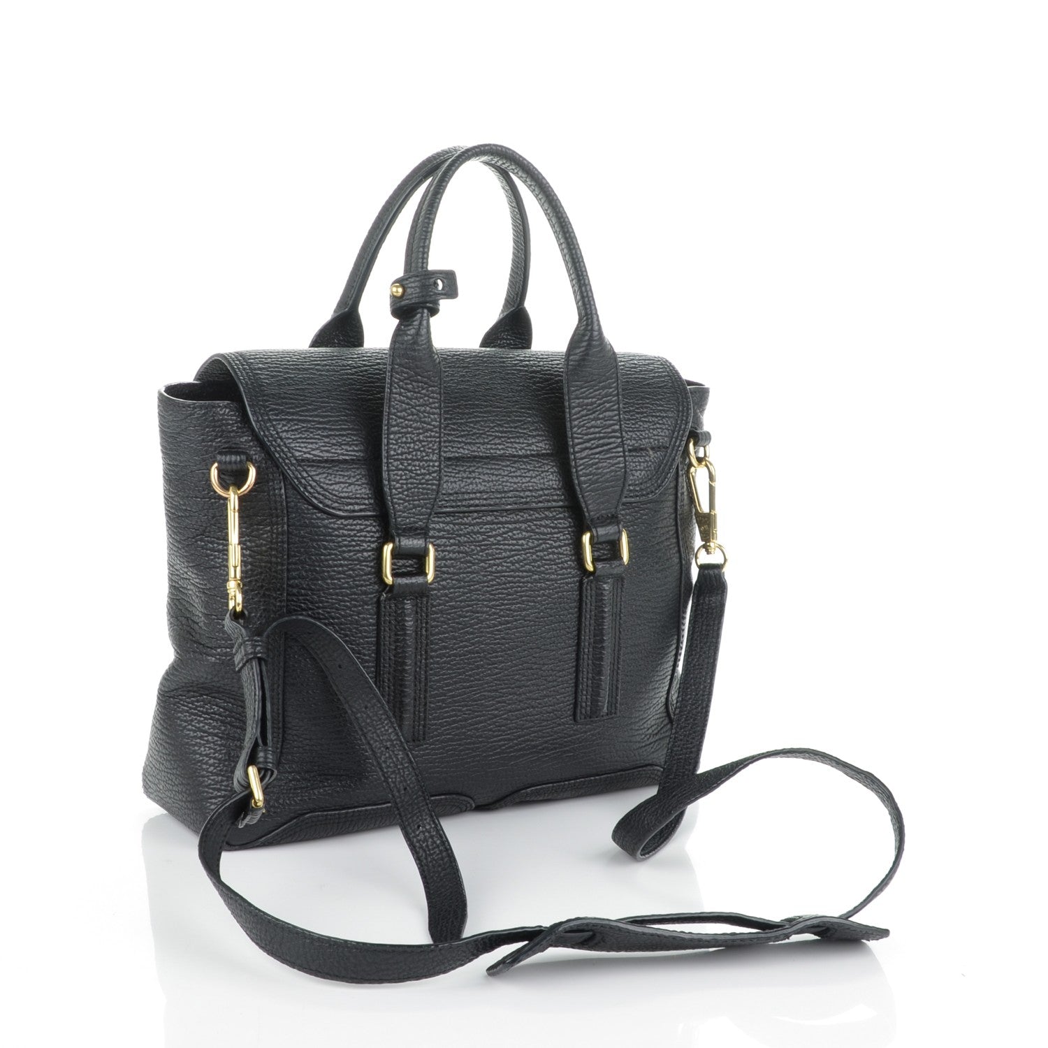 3.1 Phillip Lim 3.1 Textured Calfskin Medium Pashli Satchel Black 3 of 7