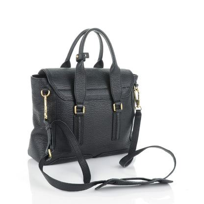 3.1 Phillip Lim 3.1 Textured Calfskin Medium Pashli Satchel Black 3 of 7