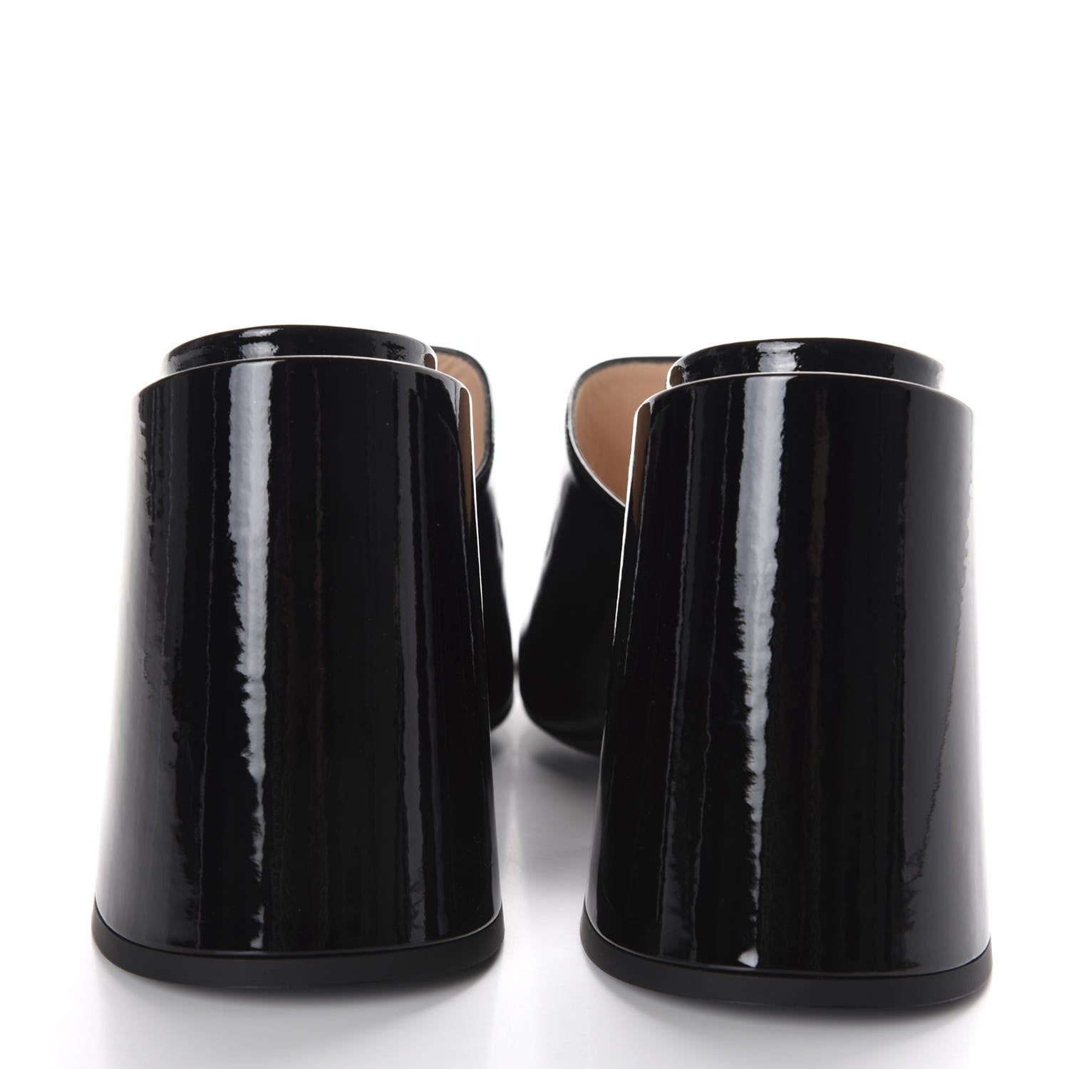 Gucci Patent Lexi Horsebit High-Heel Slide Sandals 38 Black 5 of 10