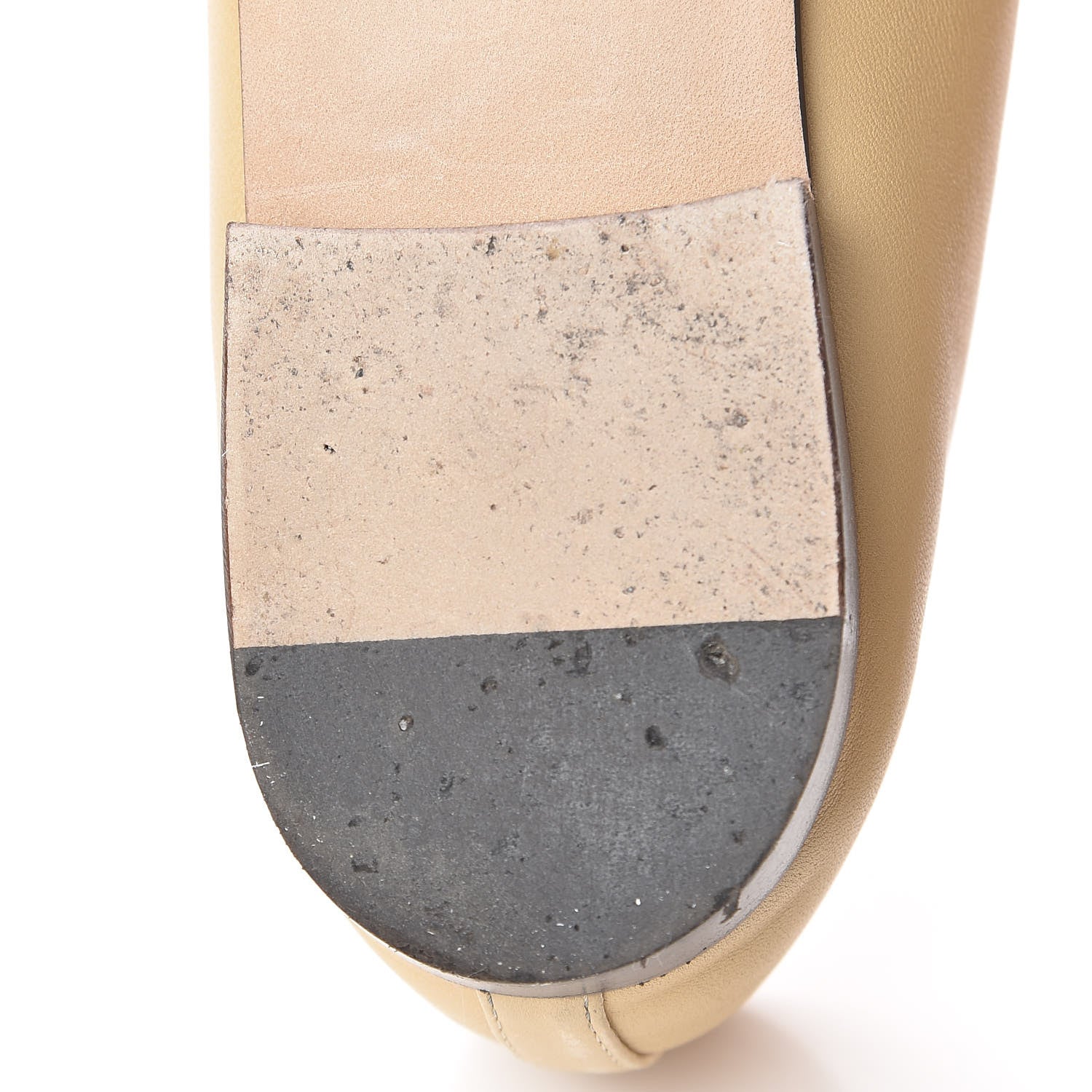 Chanel Lambskin Cap Toe CC Ballerina Flats 37 Beige Black 11 of 13