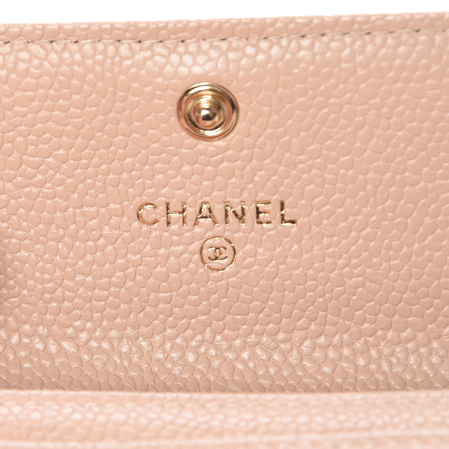 Caviar Quilted Boy Card Holder Beige Clair