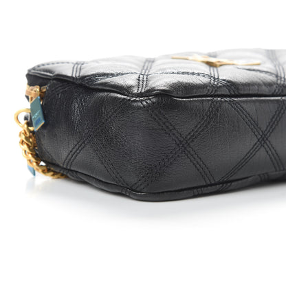 Saint Laurent Grained Lambskin Quilted Mini Becky Double Zip Bag Black 11 of 12
