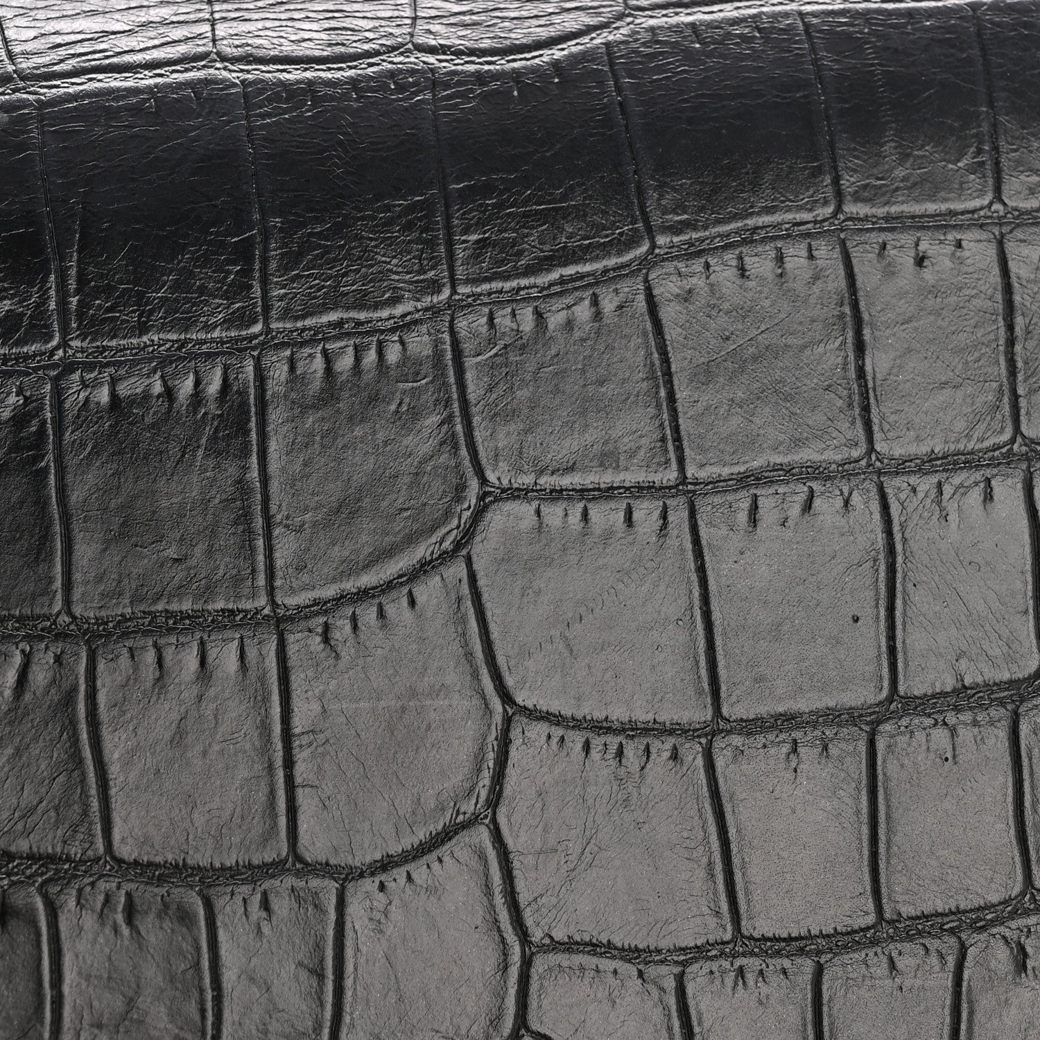 Saint Laurent Calfskin Crocodile Embossed Medium Classic Monogram Kate Tassel Satchel Black 13 of 14