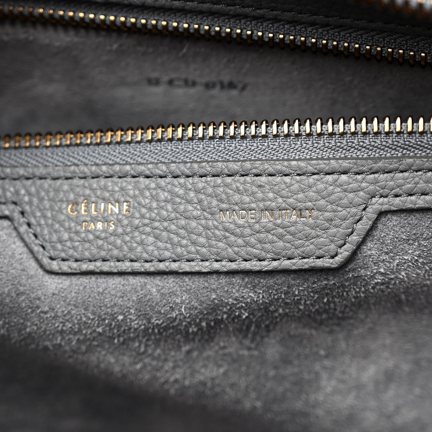 Celine Drummed Calfskin Mini Luggage Kohl 6 of 13