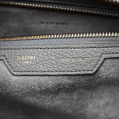 Celine Drummed Calfskin Mini Luggage Kohl 6 of 13