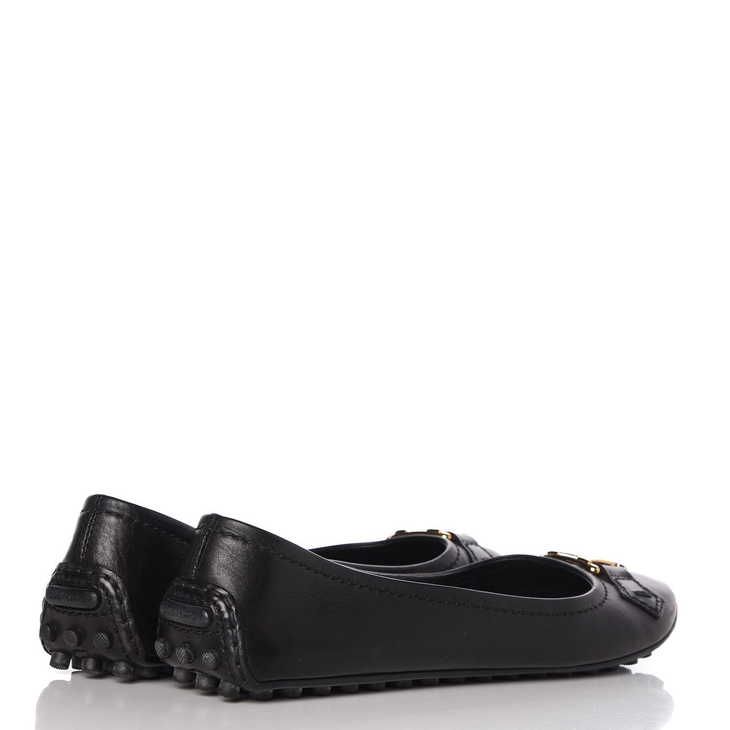 Calfskin Oxford Ballerina Flats 38 Black