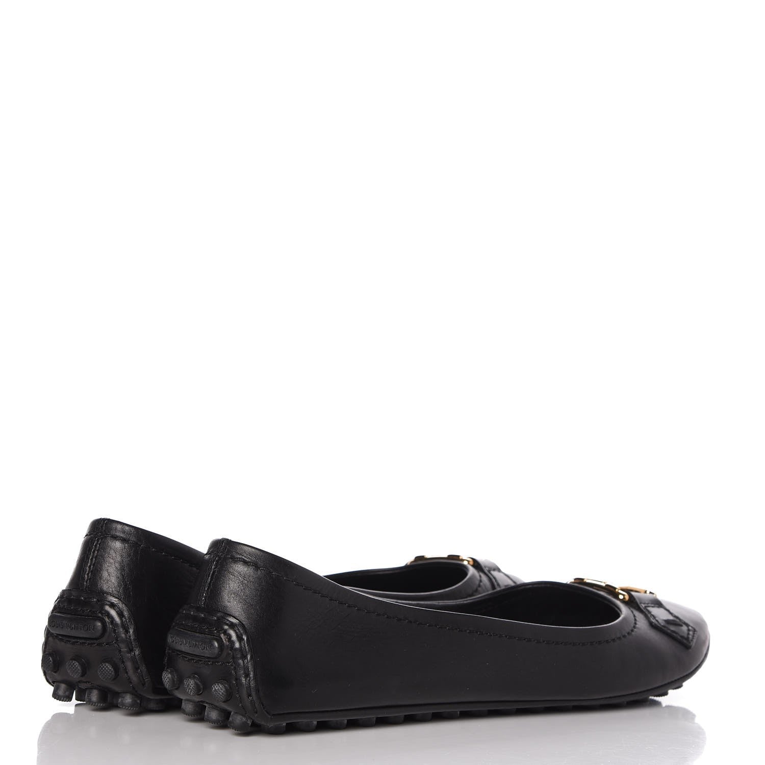 Louis Vuitton Calfskin Oxford Ballerina Flats 38 Black 4 of 10