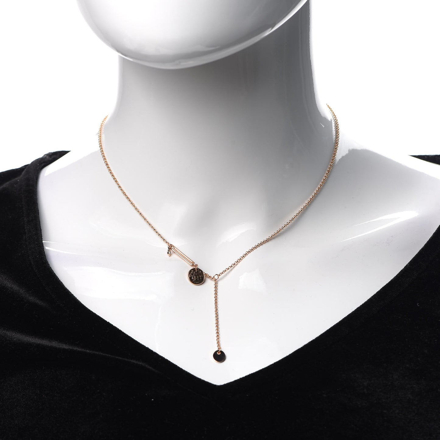 18K Rose Gold Diamond TPM Ex-Libris Pendant Necklace