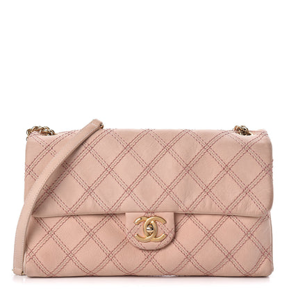 Chanel Calfskin Triple Stitched Medium Flap Pink 1 of 16