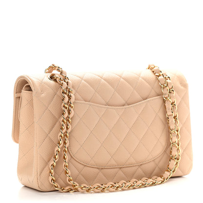 Chanel Caviar Quilted Medium Double Flap Beige 2 of 10