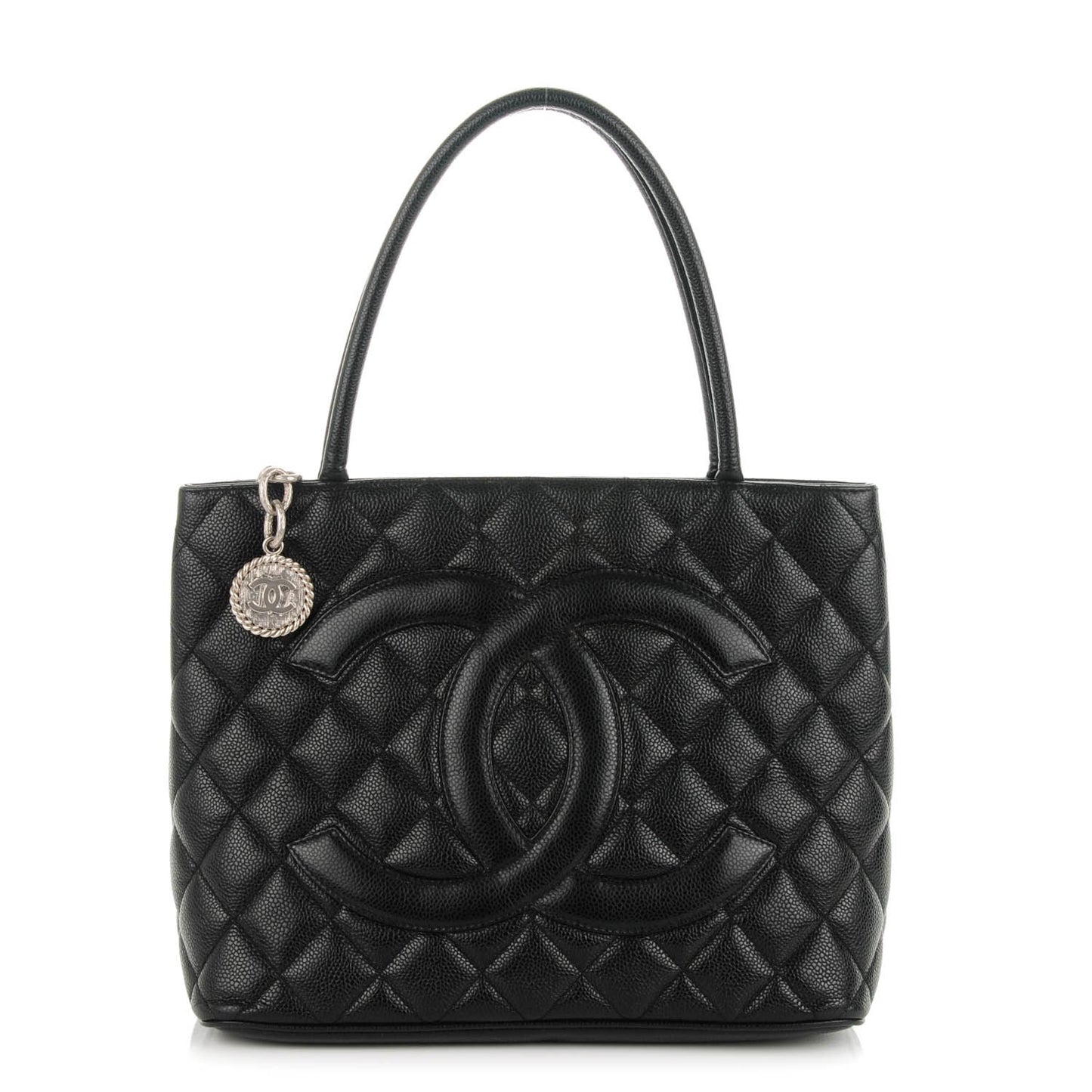 Caviar Quilted Medallion Tote Black