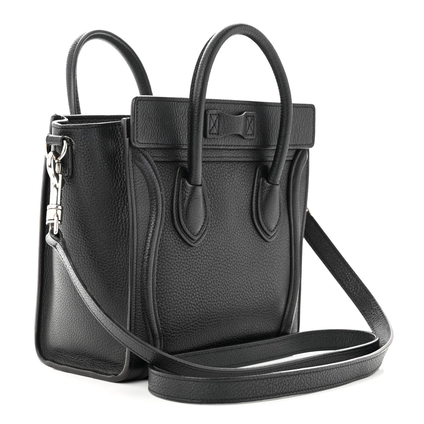 Drummed Calfskin Nano Luggage Black