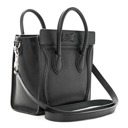 Celine Drummed Calfskin Nano Luggage Black 3 of 13