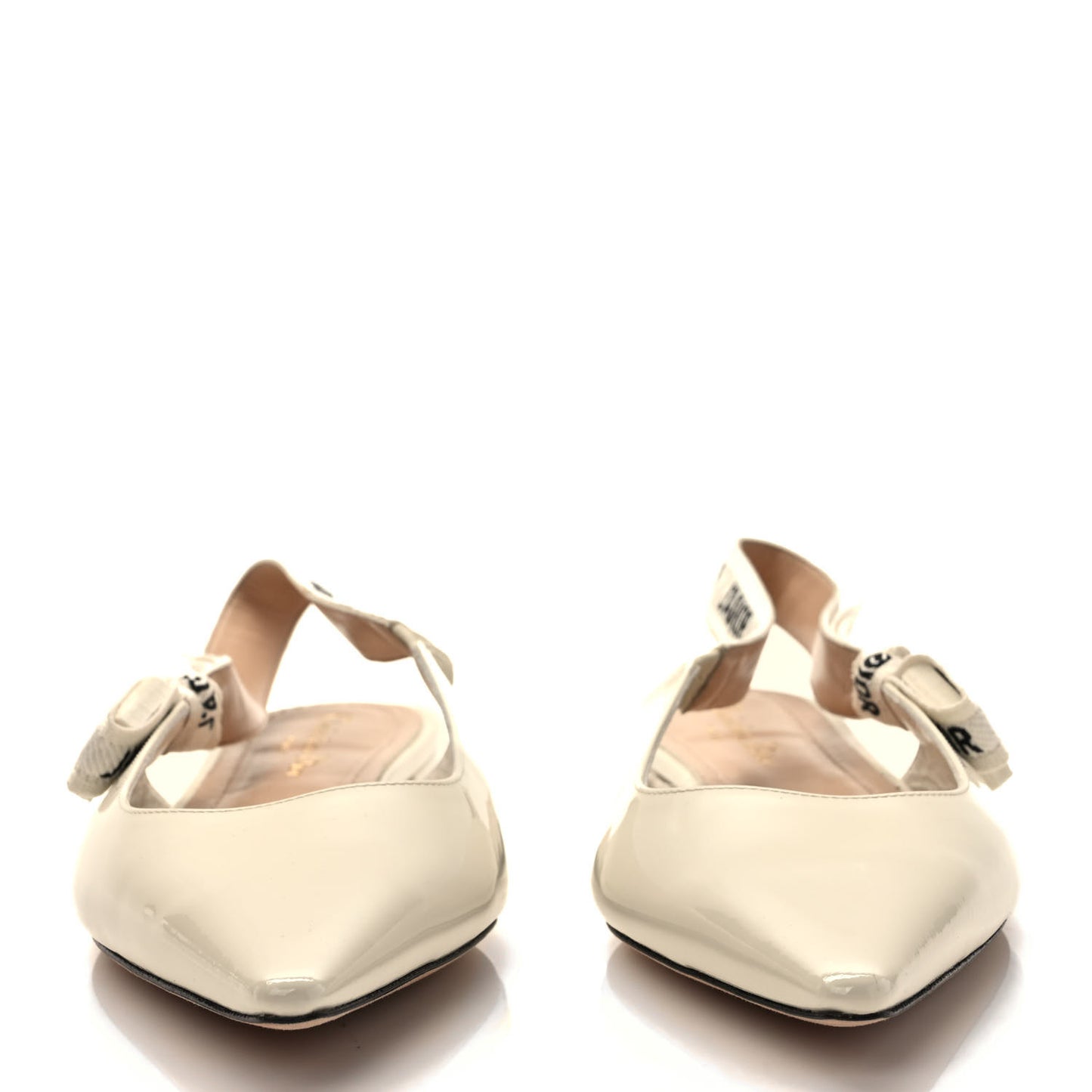 Patent Ribbon J'Adior Slingback Ballet Flats 41 Off White