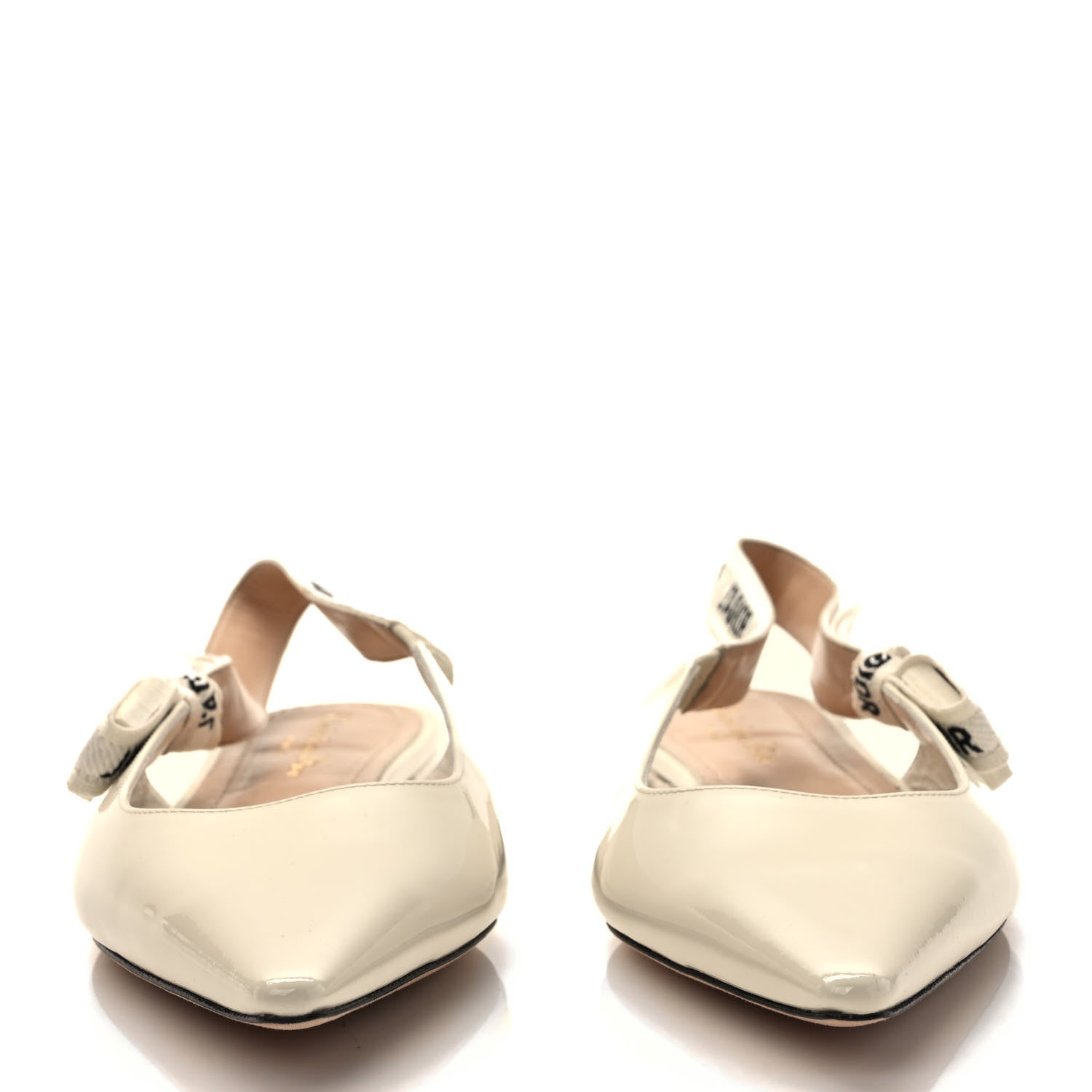 Christian Dior Patent Ribbon J'Adior Slingback Ballet Flats 41 Off White 2 of 8