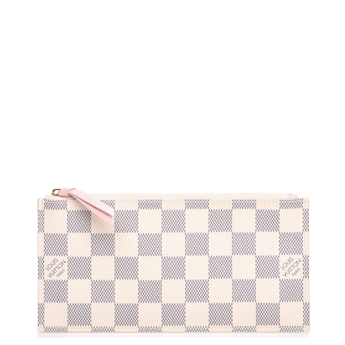 Damier Azur Felicie Chain Wallet Zippered Insert Rose Ballerine